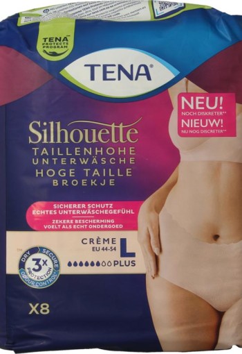 Tena Silhouet plus high waist creme large (8 Stuks)