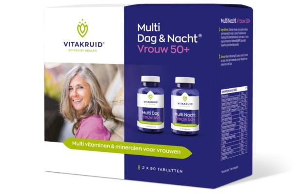 Vitakruid Multi dag & nacht vrouw 50+ 2 x 90 tabletten (180 Tabletten)