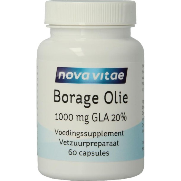 Nova Vitae Borage olie 1000mg GLA 20% (60 Capsules)