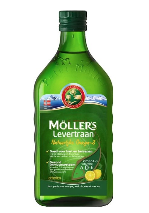 Mollers Omega-3 levertraan citroen 250 Milliliter