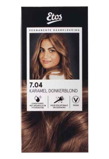 Etos Permanente Haarkleuring 7.04 karamel donkerblond