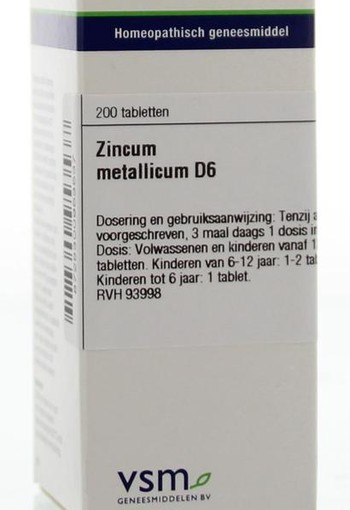 VSM Zincum metallicum D6 (200 Tabletten)