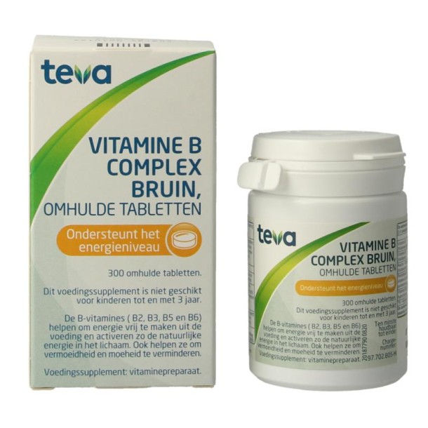 Teva Vitamine B Complex Bruin Los (300 Tabletten)