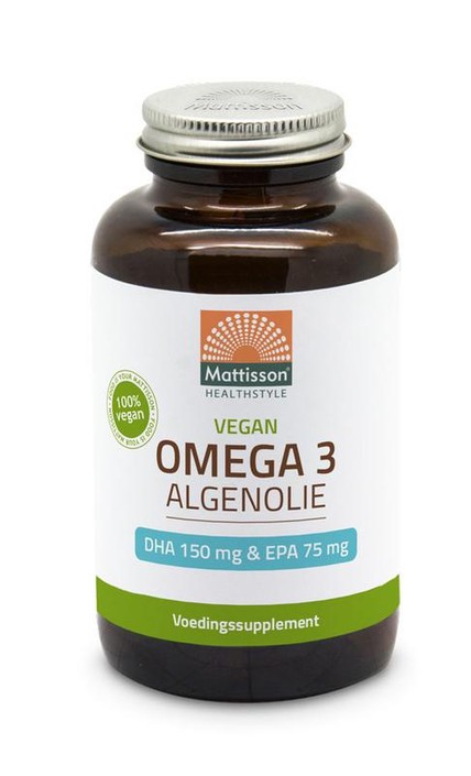 Mattisson Vegan omega 3 algenolie DHA 150mg EPA 75mg (120 Vegetarische capsules)