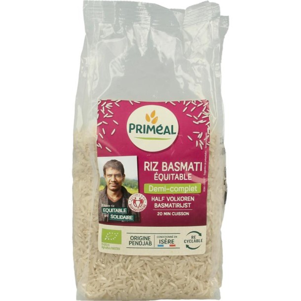 Primeal Halfvolkoren basmati rijst bio (500 Gram)