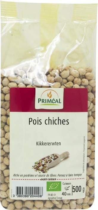 Primeal Kikkererwten uit Frankrijk bio (500 Gram)