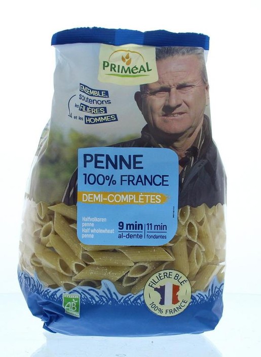 Primeal Halfvolkoren penne bio (500 Gram)