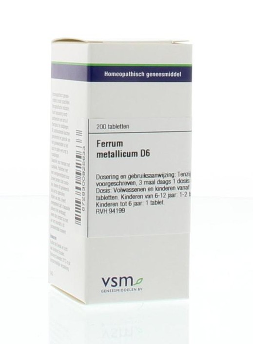 VSM Ferrum metallicum D6 (200 Tabletten)