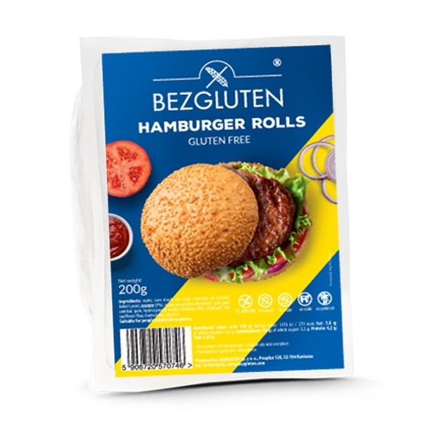 Bezgluten Hamburgerbroodjes glutenvrij (200 Gram)