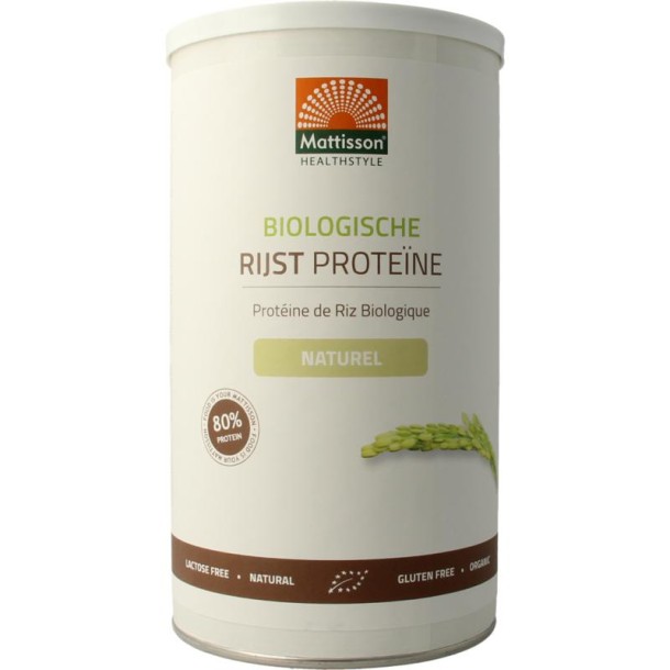 Mattisson Rijst proteine naturel vegan 80% bio (500 Gram)