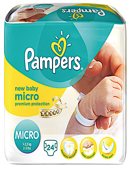 atmosfeer Verlichting verjaardag Pampers New baby luiers maat 0 (micro) 1-2,5kg 24 stuks
