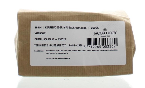 Jacob Hooy Kerriepoeder massala (250 Gram)