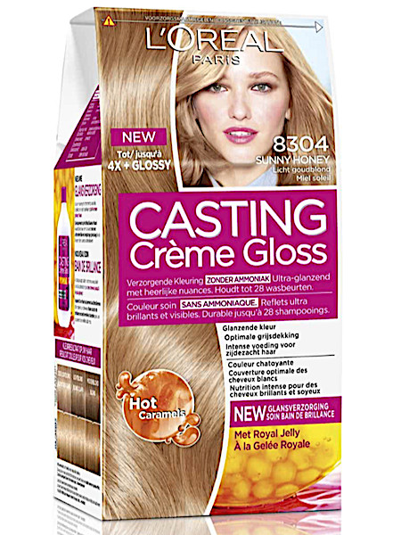 huichelarij Koel kijk in L'Oréal Paris Casting Crème Gloss 8304 - Licht goudkoper blond - Haarverf