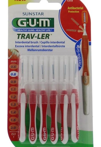 GUM Trav-ler rager 0.8 mm (rood) (6 Stuks)