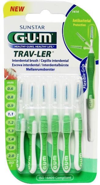 GUM Trav-ler rager 1.1 mm (groen) (6 Stuks)