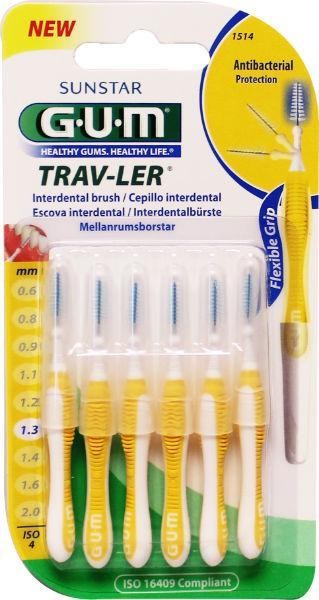 GUM Trav-ler rager 1.3 mm (geel) (6 Stuks)