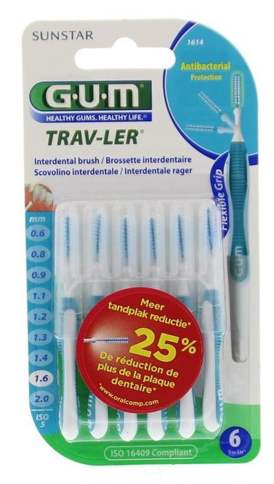 GUM Trav-ler rager 1.6 mm (blauw) (6 Stuks)