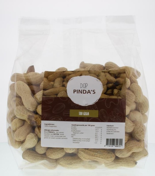 Mijnnatuurwinkel Dop pinda's (500 Gram)