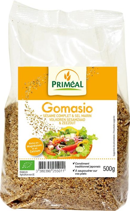 Primeal Gomasio volkoren sesamzaad en zeezout bio (500 Gram)