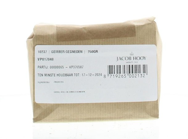 Jacob Hooy Gember geschild gesneden (250 Gram)