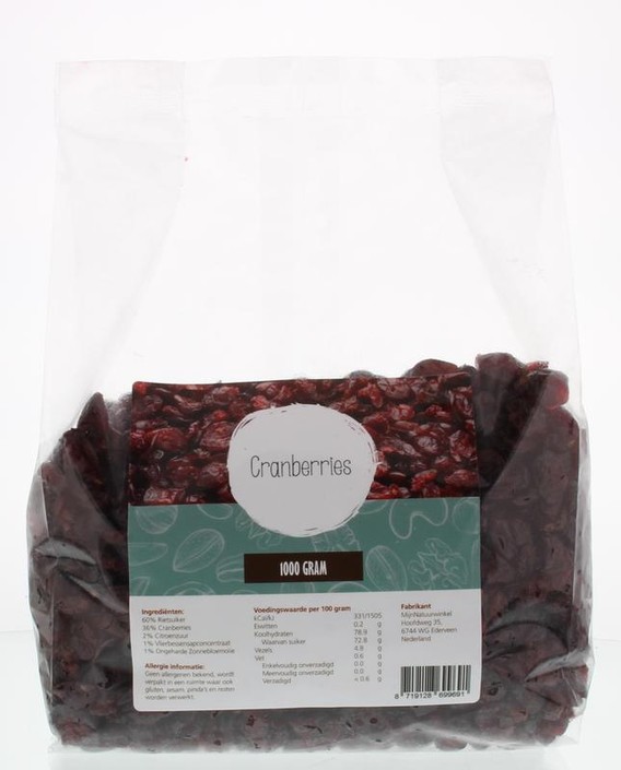 Mijnnatuurwinkel Cranberries rietsuiker (1 Kilogram)