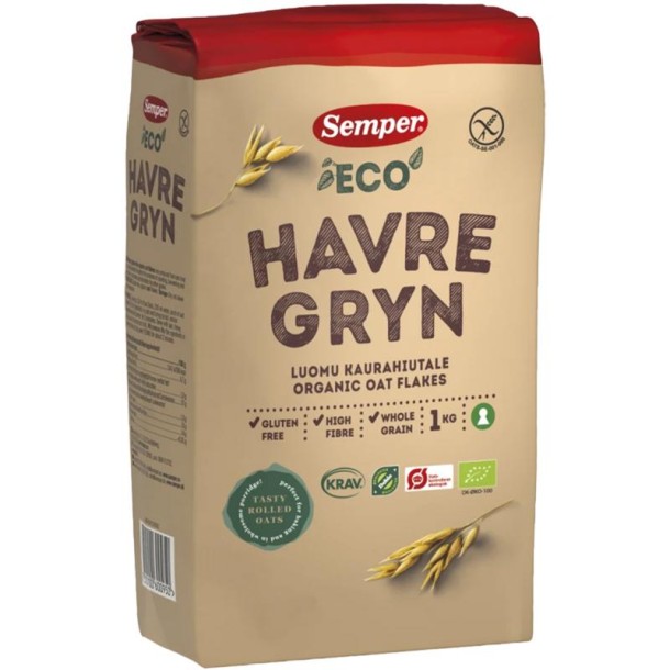 Semper Havermout vlokken glutenvrij bio (1 Kilogram)