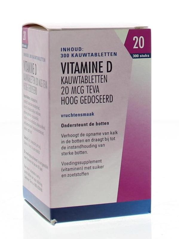 Teva Vitamine D 20 mcg (300 tabletten)