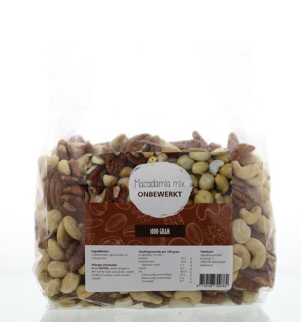 Mijnnatuurwinkel Macadamia mix onbewerkt (1 Kilogram)