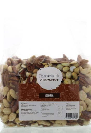 Mijnnatuurwinkel Macadamia mix onbewerkt (1 Kilogram)