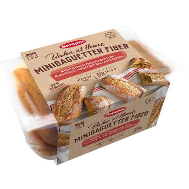 Semper Mini baguettes vezelrijk glutenvrij (6 Stuks)