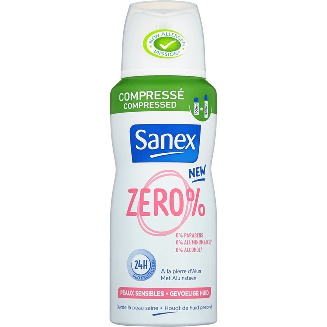 SANEX DEO AANBIEDING Sanex Zero% Sensitive Deodorant Spray ml