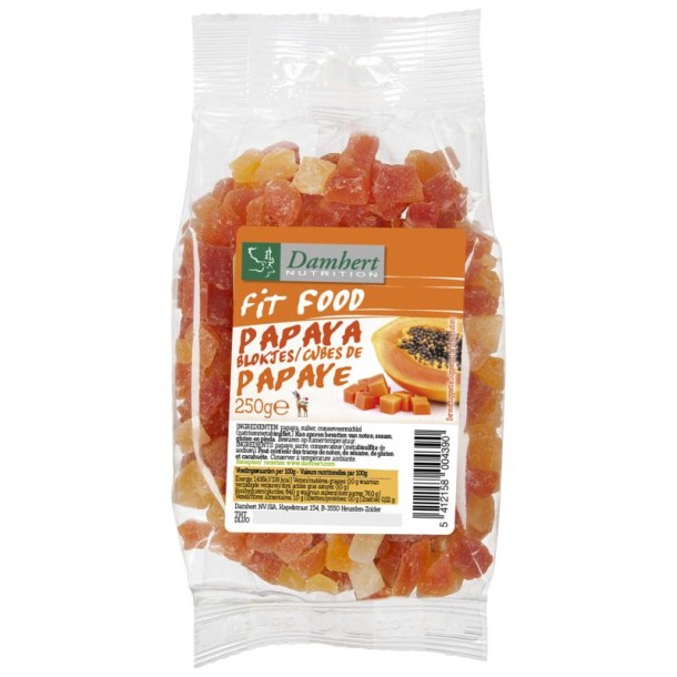 Damhert Fit food papayablokjes (250 Gram)