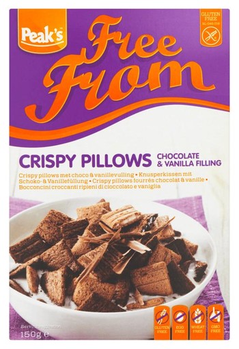 Peak's Crispy pillows chocolade vanille glutenvrij (150 Gram)